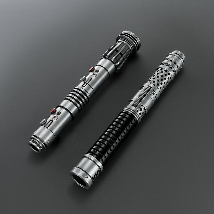 DamienSaber Lightsaber Maul DM Saber Double Bladed Red Lightsaber Two Weathered Hilts Two Blades Hilt 61CM