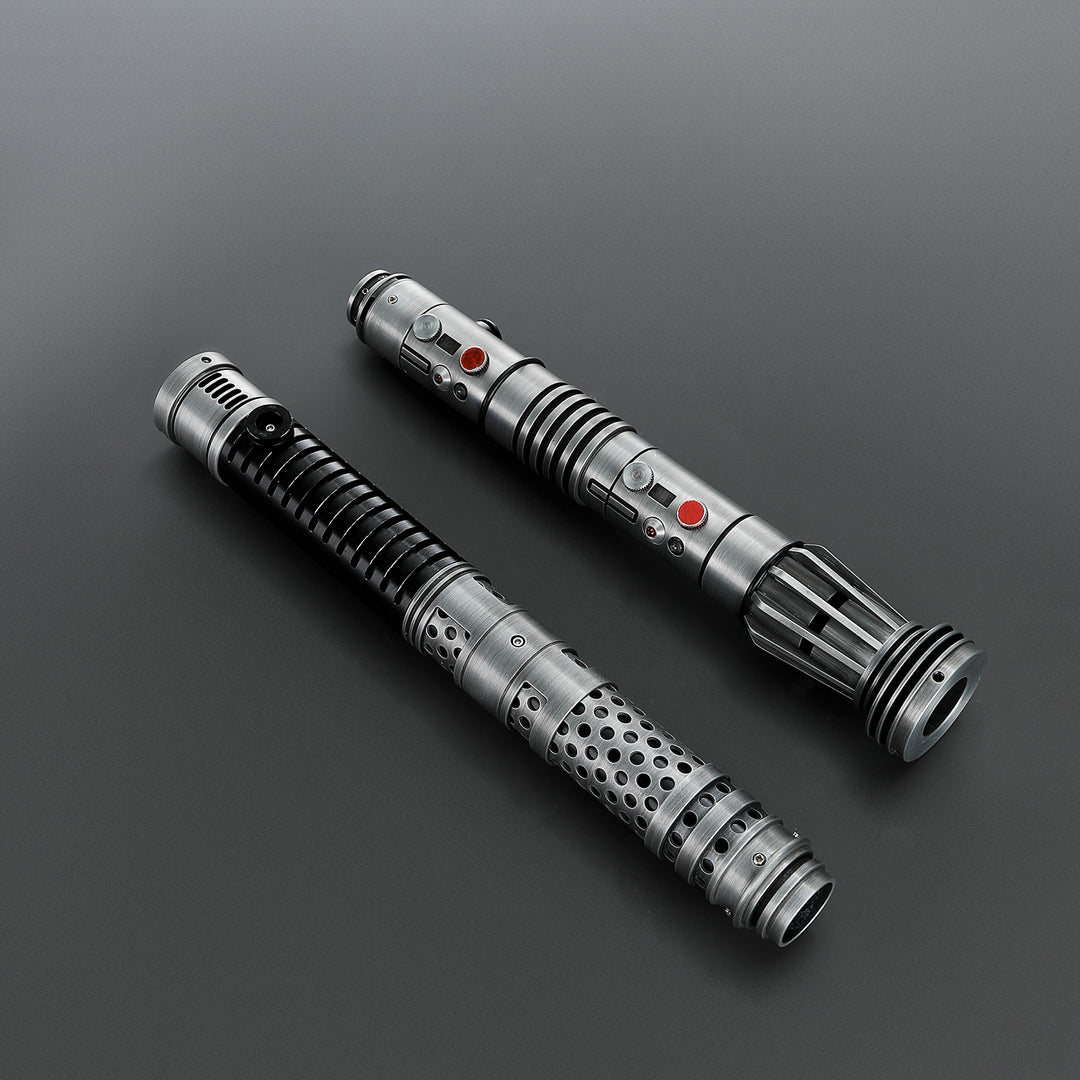 DamienSaber Lightsaber Maul DM Saber Double Bladed Red Lightsaber Two Weathered Hilts Two Blades Hilt 61CM
