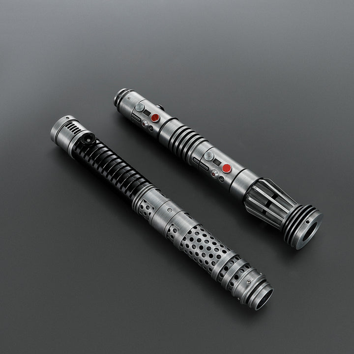 DamienSaber Lightsaber Maul DM Saber Double Bladed Red Lightsaber Two Weathered Hilts Two Blades Hilt 61CM