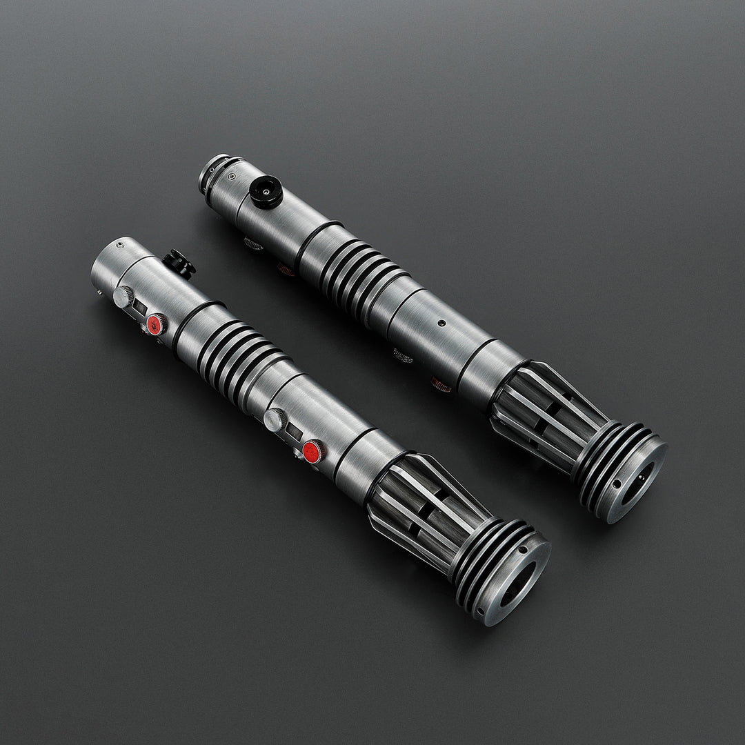 DamienSaber Lightsaber Maul DM Saber Double Bladed Red Lightsaber Two Weathered Hilts Two Blades Hilt 57.5CM
