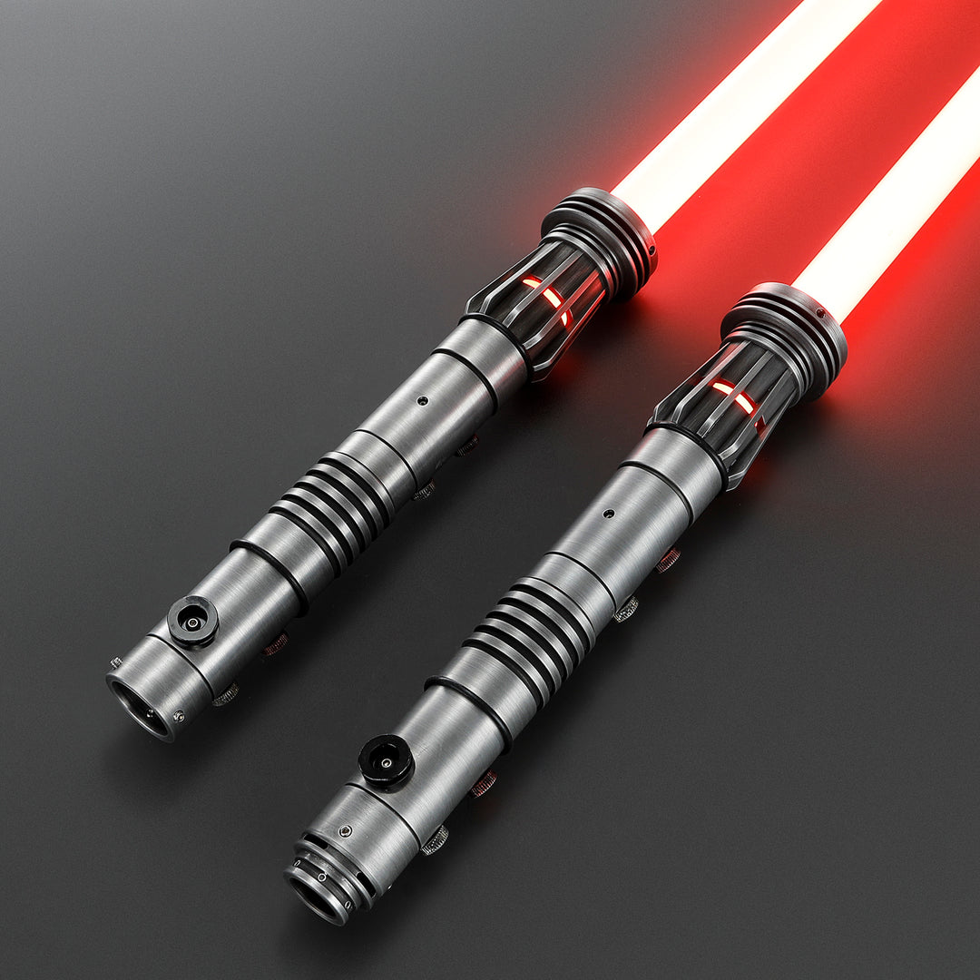 DamienSaber Lightsaber Maul DM Saber Double Bladed Red Lightsaber Two Weathered Hilts Two Blades Hilt 57.5CM