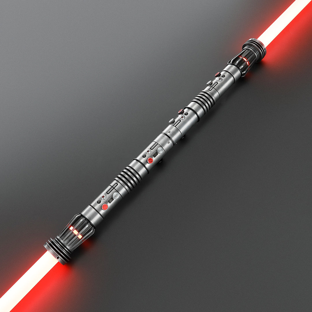 DamienSaber Lightsaber Maul DM Saber Double Bladed Red Lightsaber Two Weathered Hilts Two Blades Hilt 57.5CM