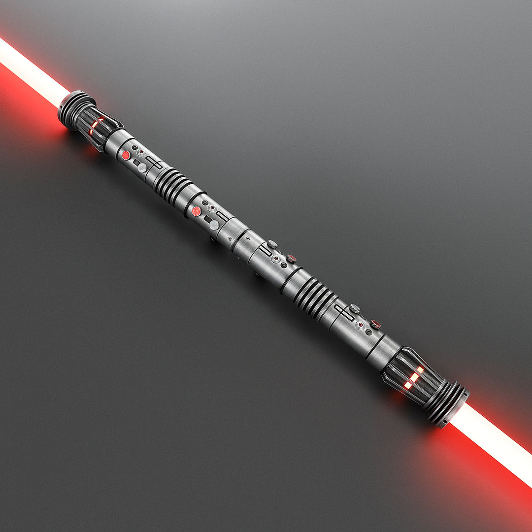 DamienSaber Lightsaber Maul DM Saber Double Bladed Red Lightsaber Two Weathered Hilts Two Blades Hilt 57.5CM
