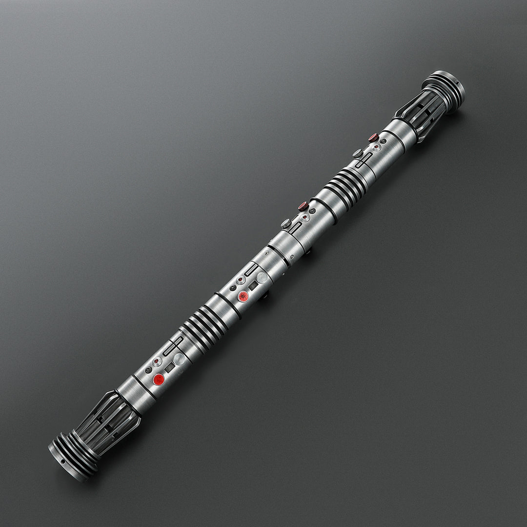 DamienSaber Lightsaber Maul DM Saber Double Bladed Red Lightsaber Two Weathered Hilts Two Blades Hilt 57.5CM
