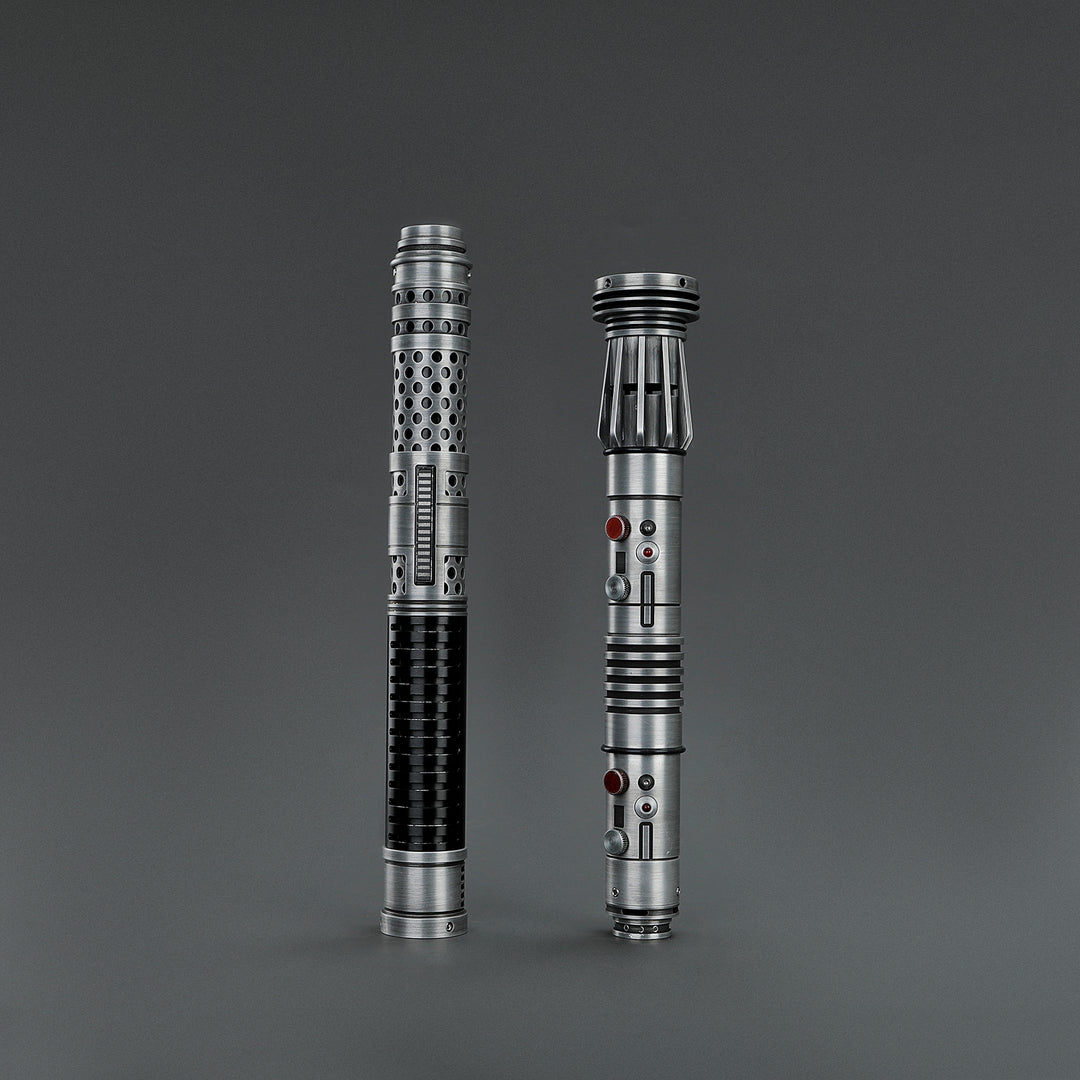 DamienSaber Lightsaber Maul DM Saber Double Bladed Red Lightsaber Two Weathered Hilts Two Blades Hilt 61CM