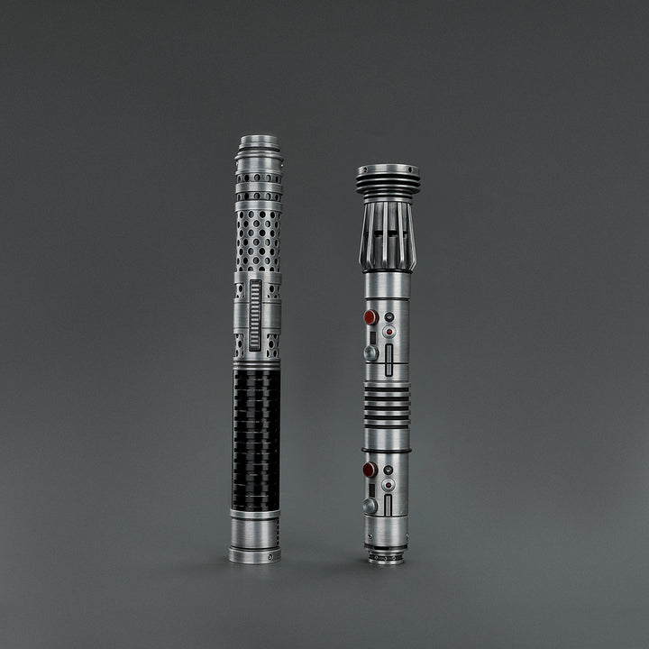 DamienSaber Lightsaber Maul DM Saber Double Bladed Red Lightsaber Two Weathered Hilts Two Blades Hilt 61CM