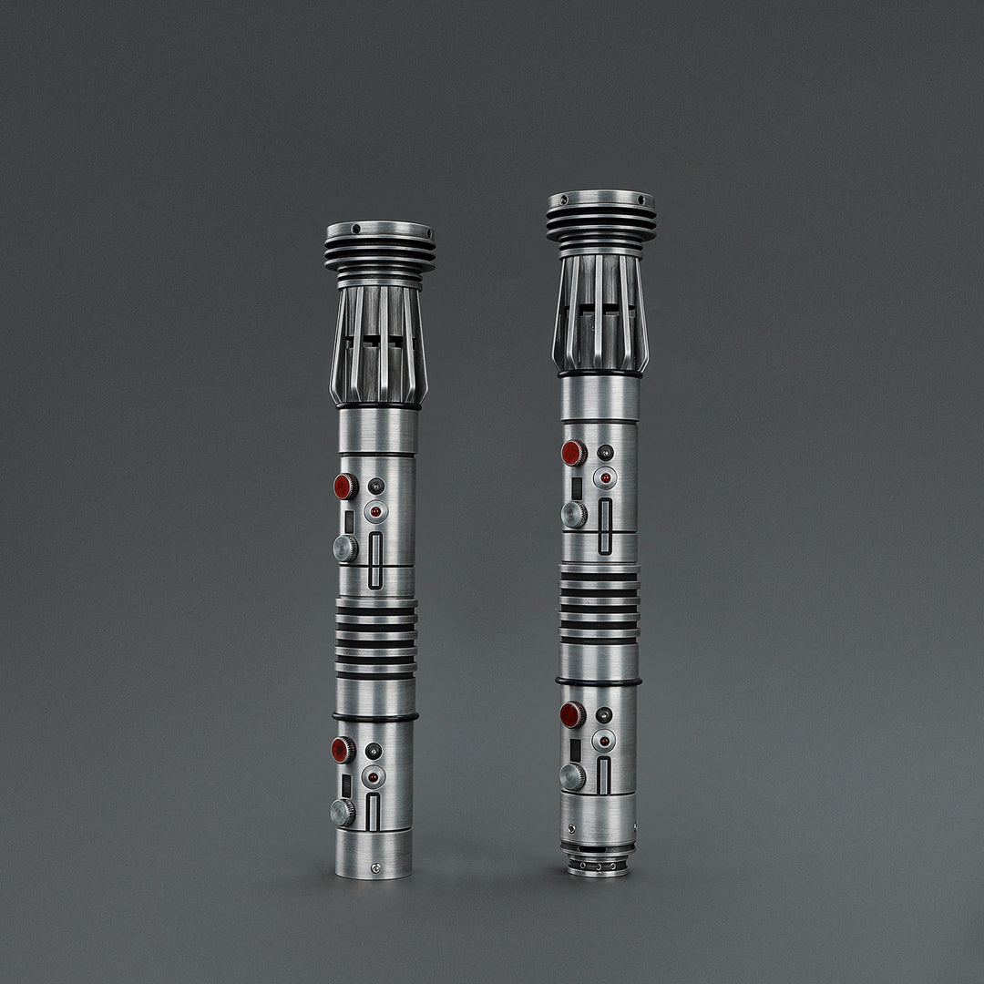DamienSaber Lightsaber Maul DM Saber Double Bladed Red Lightsaber Two Weathered Hilts Two Blades Hilt 57.5CM