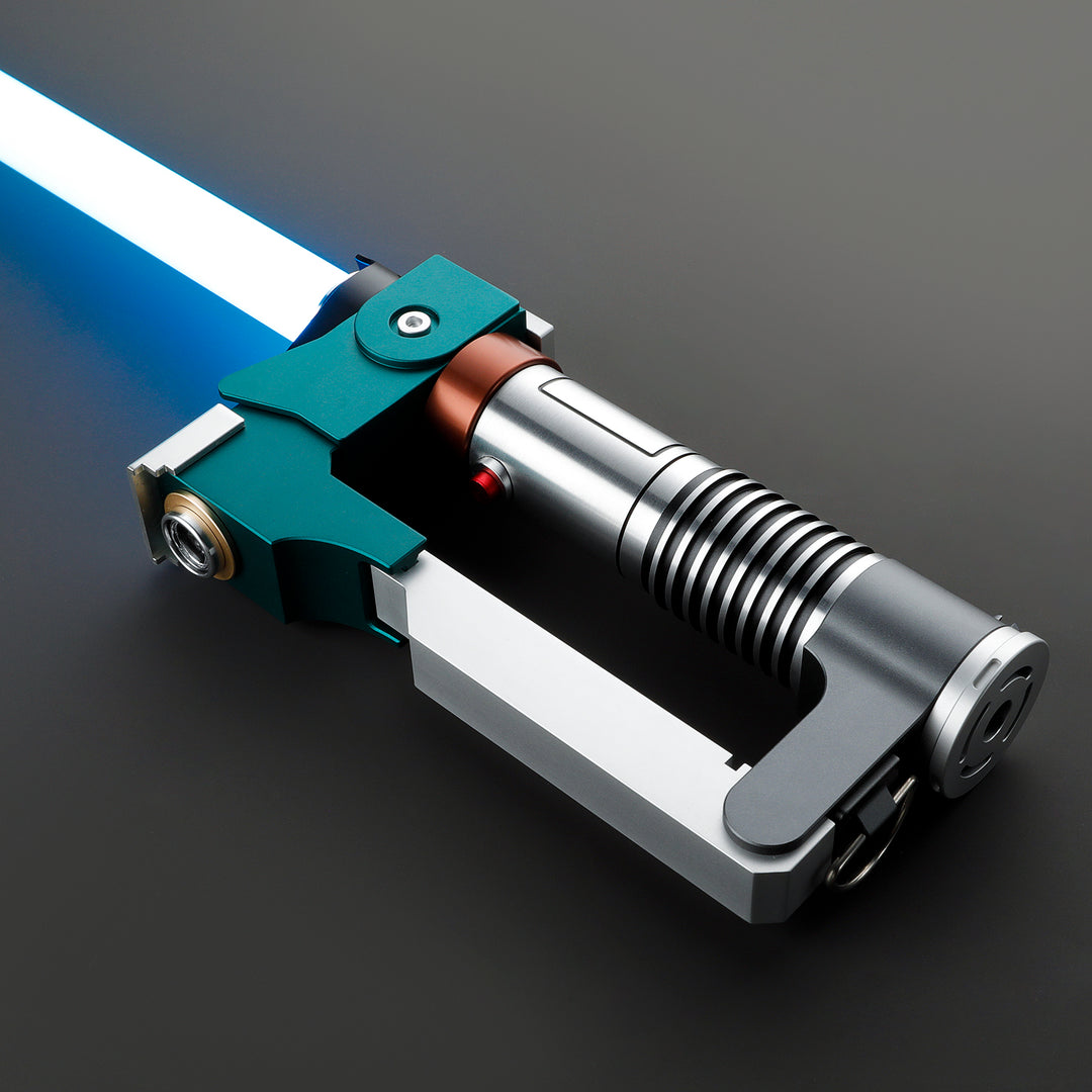 DamienSaber Lightsaber Ezra Bridger Green Light Saber Force FX Dueling Short Hilt 21CM