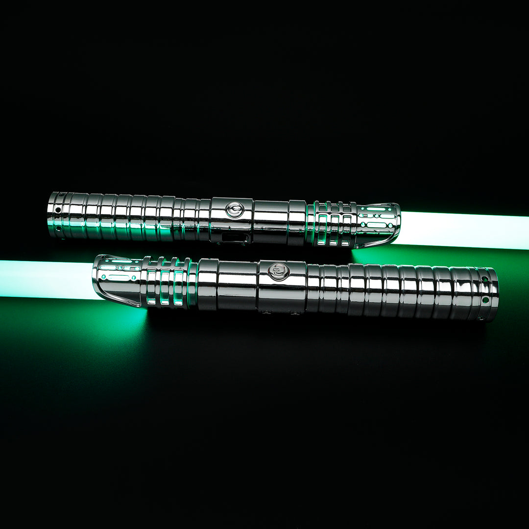 DamienSaber Custom Double Bladed LightSaber Baselit 4 Sound Fonts Plastic Hilt 7/8 Inch PC Blades