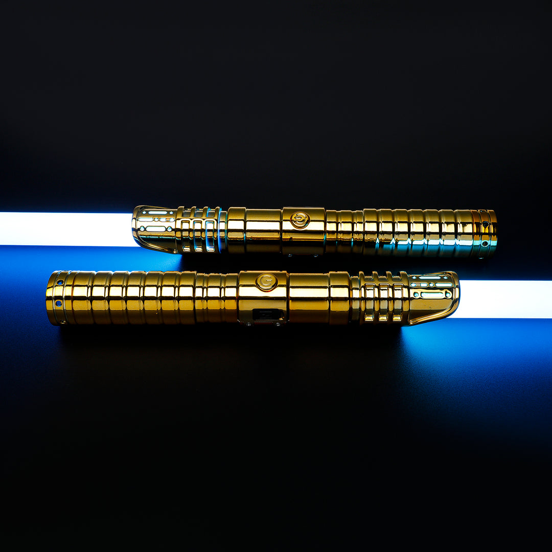 DamienSaber Custom Double Bladed LightSaber Baselit 4 Sound Fonts Plastic Hilt 7/8 Inch PC Blades