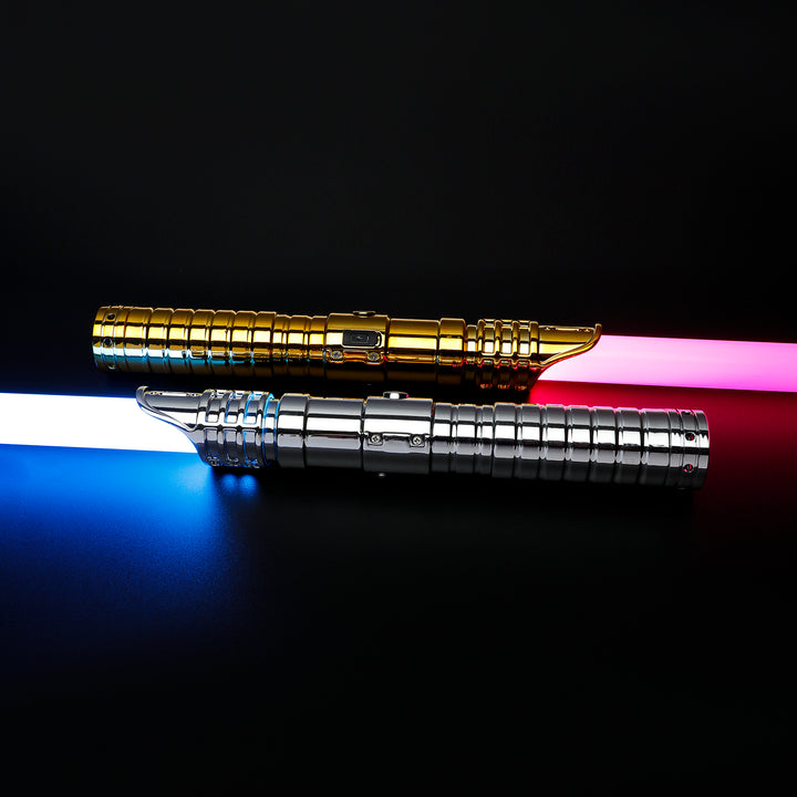 DamienSaber Custom Double Bladed LightSaber Baselit 4 Sound Fonts Plastic Hilt 7/8 Inch PC Blades