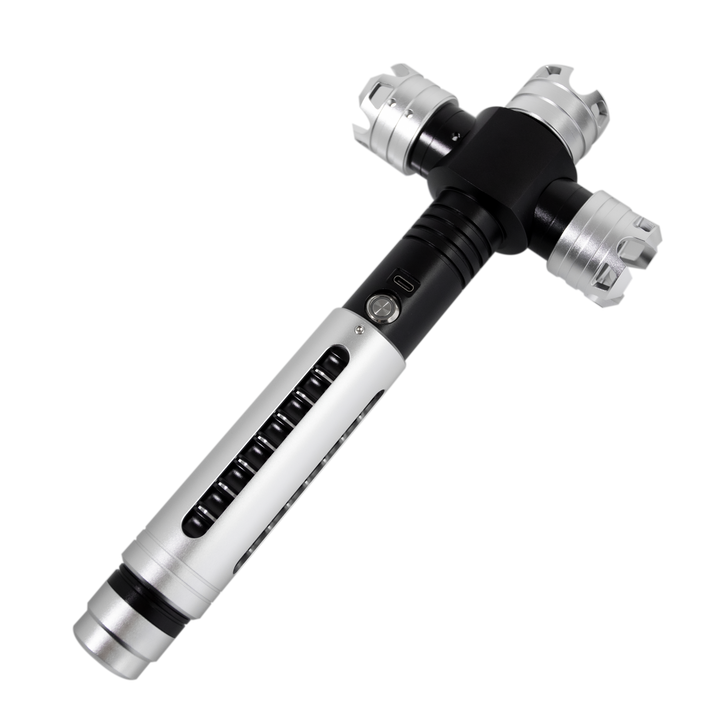 DamienSaber Lightsaber Crossguard Light Saber Xenopixel V3 Three Blades Black Hilt