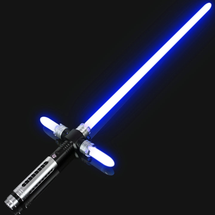 DamienSaber Lightsaber Crossguard Light Saber Xenopixel V3 Three Blades Black Hilt 26.5CM