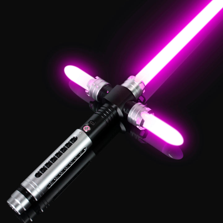 DamienSaber Lightsaber Crossguard Light Saber Xenopixel V3 Three Blades Black Hilt
