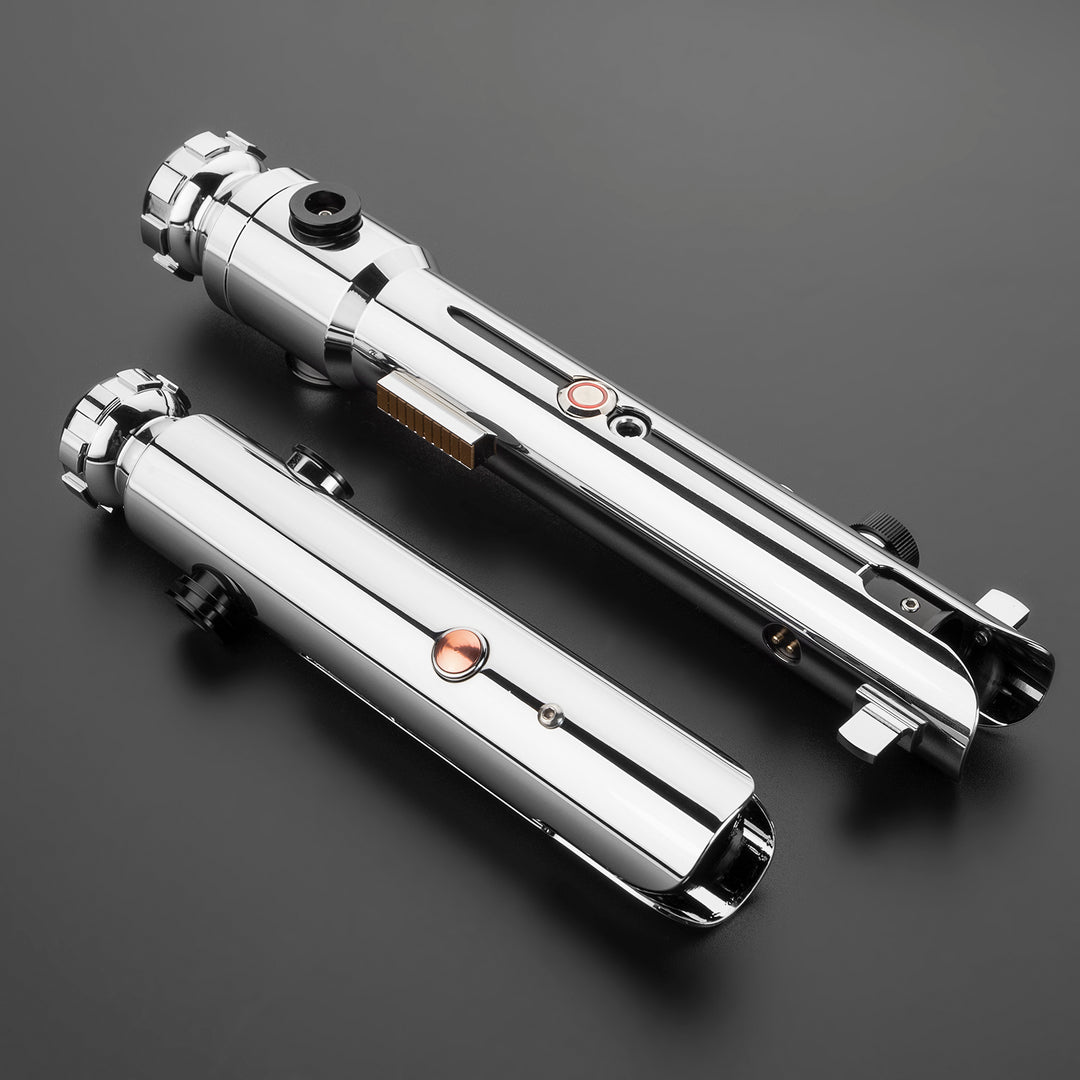 DamienSaber Lightsaber Ahsoka Variant Saber Two Hilts White Lightsaber Bluetooth Double Blades