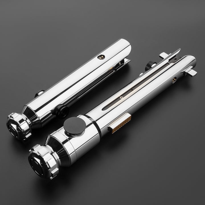 DamienSaber Lightsaber Ahsoka Variant Saber Two Hilts White Lightsaber Bluetooth Double Blades