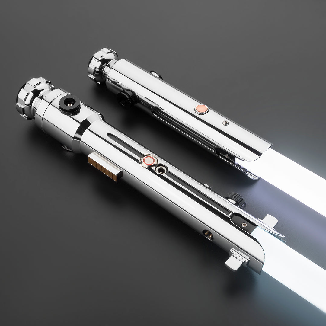 DamienSaber Lightsaber Ahsoka Variant Saber Two Hilts White Lightsaber Bluetooth Double Blades