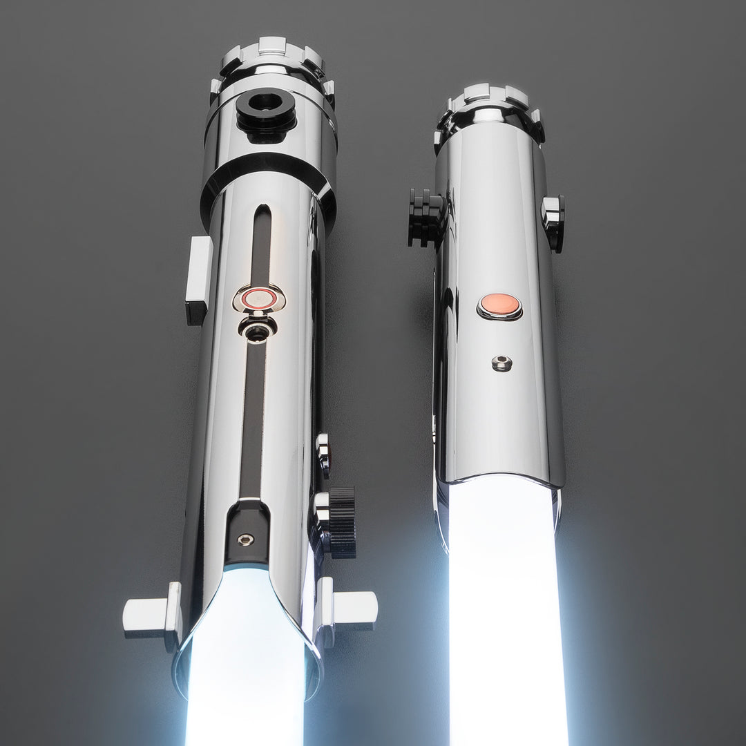 DamienSaber Lightsaber Ahsoka Variant Saber Two Hilts White Lightsaber Bluetooth Double Blades