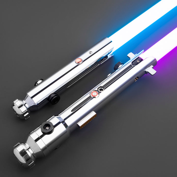 DamienSaber Lightsaber Ahsoka Variant Saber Two Hilts White Lightsaber Bluetooth Double Blades