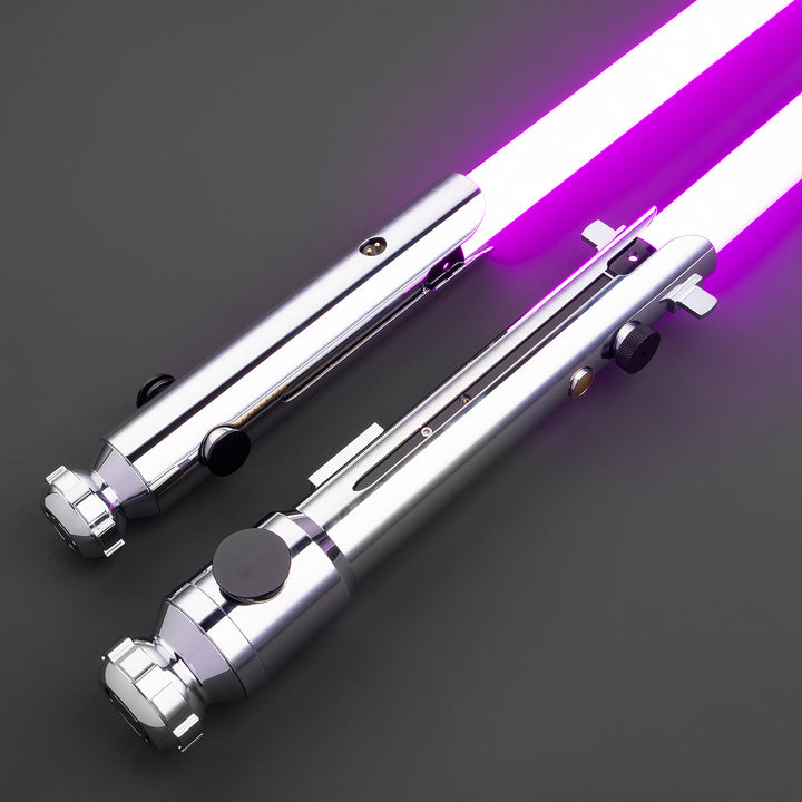 DamienSaber Lightsaber Ahsoka Variant Saber Two Hilts White Lightsaber Bluetooth Double Blades