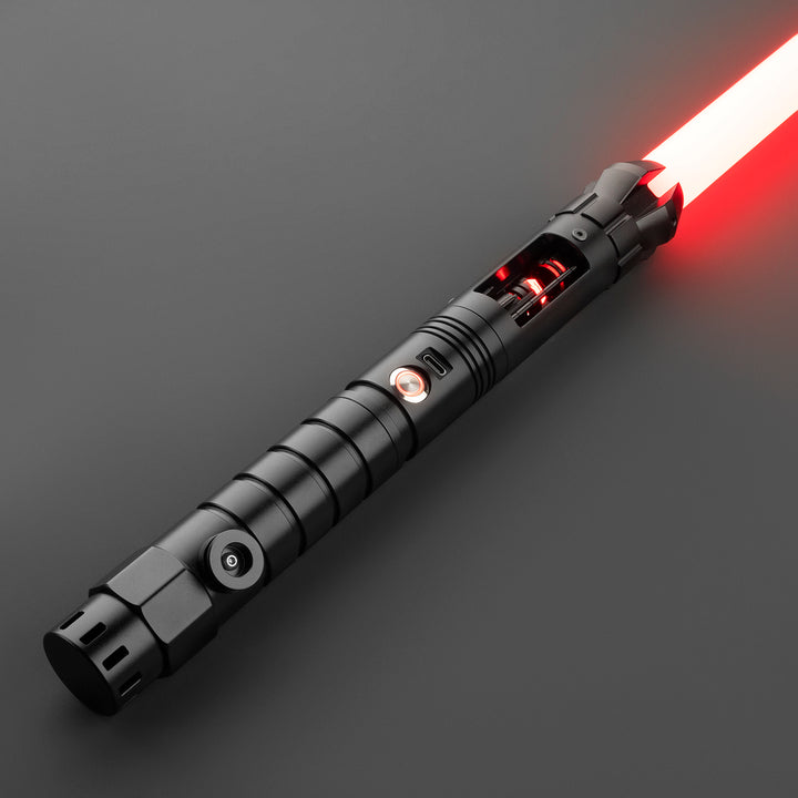 DamienSaber Lightsaber Starkiller V1 Light Saber SK1 Crystal Black Hilt 32CM