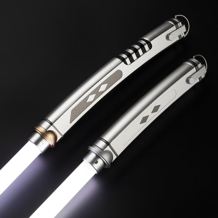 DamienSaber Lightsaber Tano Variant Light Saber Force FX White Lightsaber Double Blades & Handles