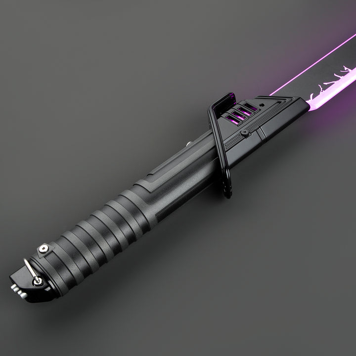DamienSaber Lightsaber Darksaber Black Sisth Inspired Black Pixel Blade Pogo Core Hilt 32CM