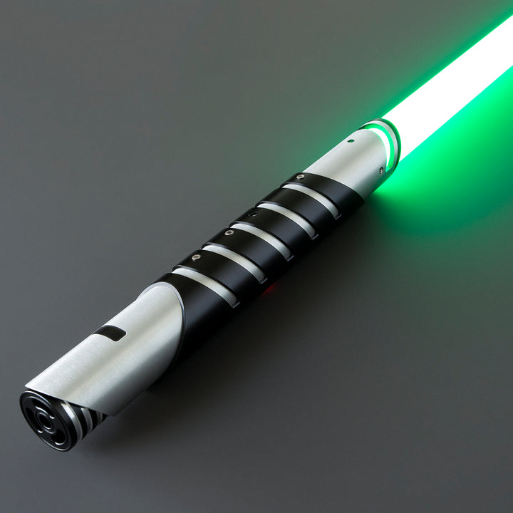 DamienSaber Lightsaber Heavy Dueling Fore FX Xenopixel V3 Core Light Saber Silver Black Hilt 25.8CM