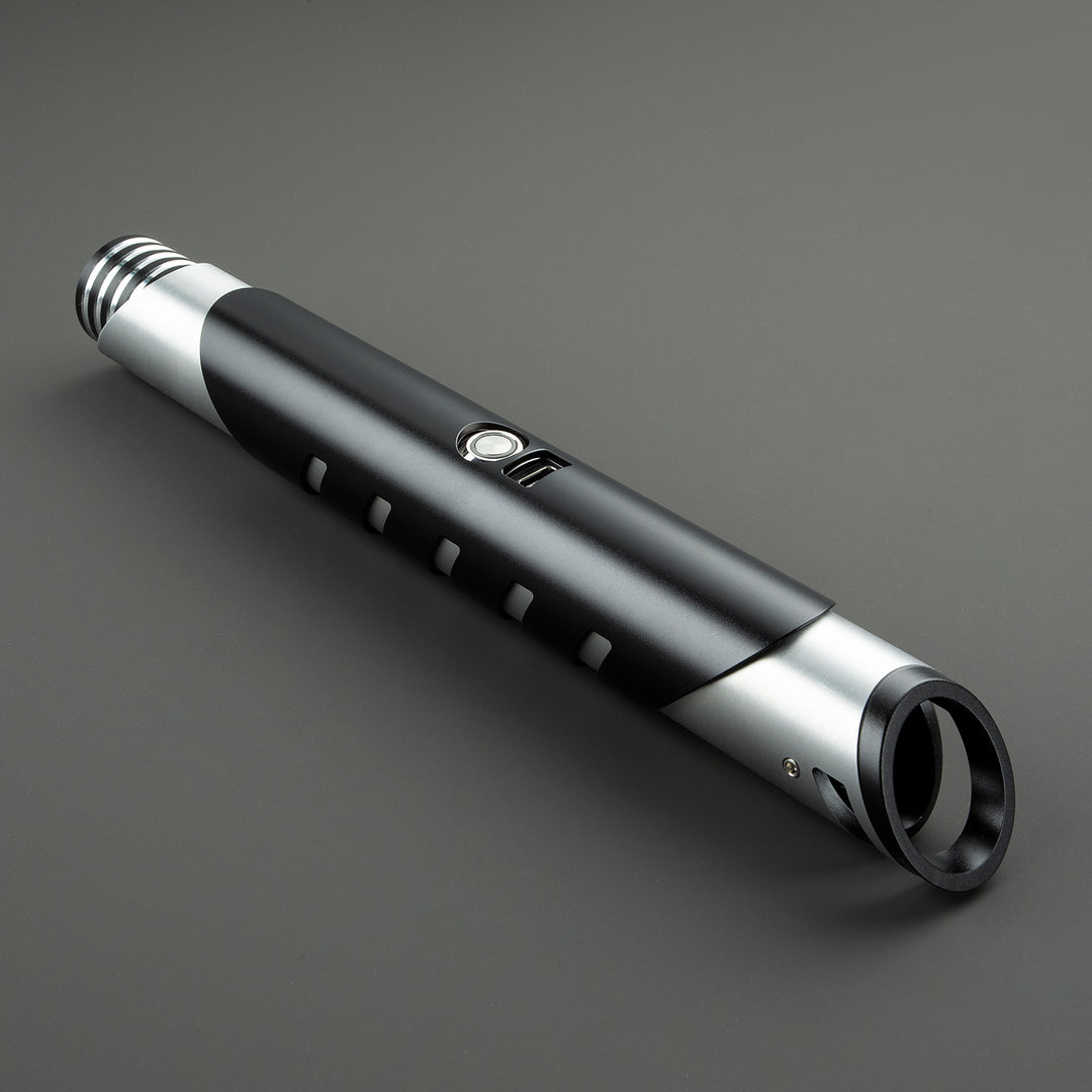 DamienSaber Lightsaber Heavy Dueling Fore FX Xenopixel V3 Core Light Saber Silver Black Hilt 25.8CM