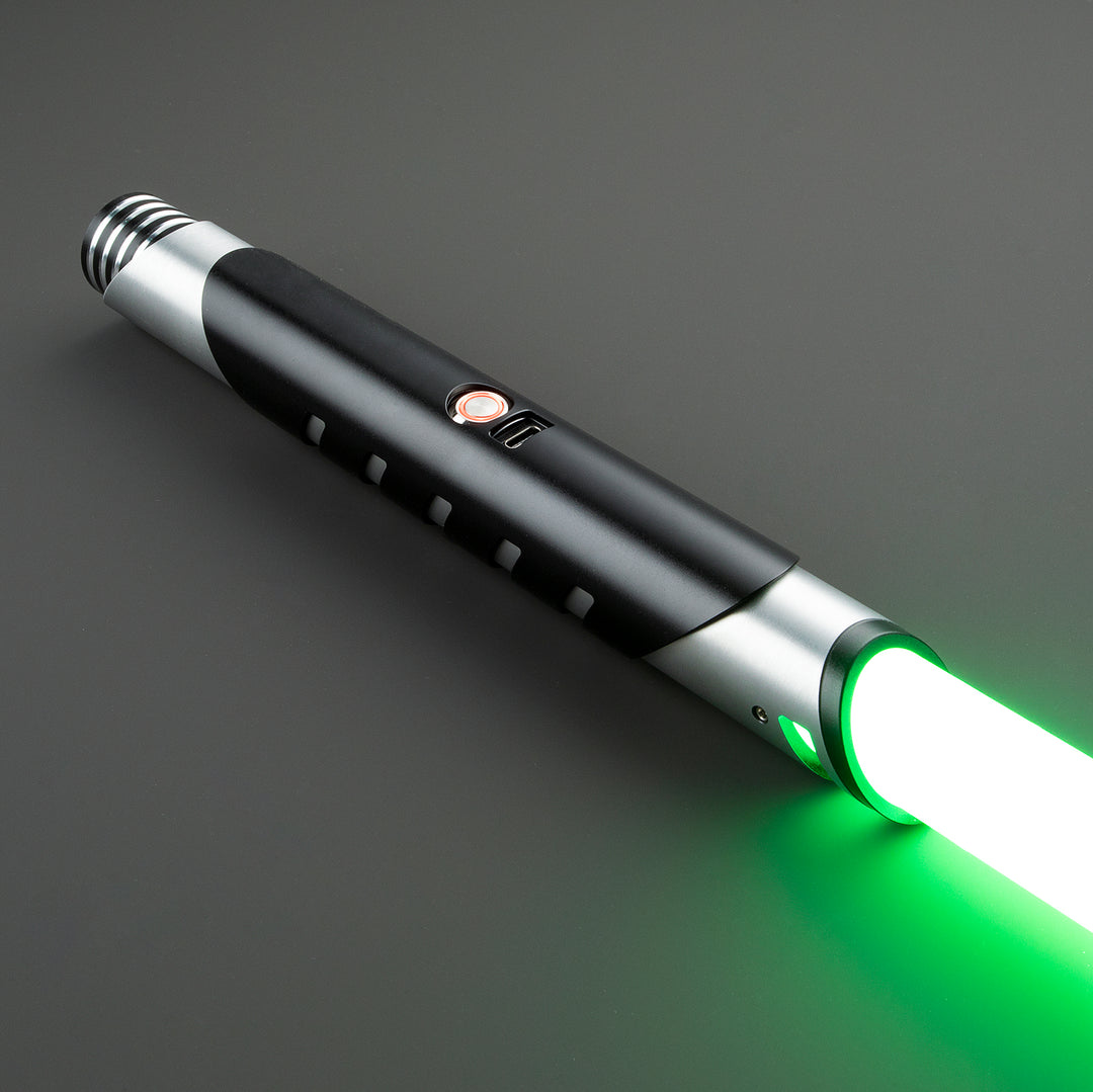 DamienSaber Lightsaber Heavy Dueling Fore FX Xenopixel V3 Core Light Saber Silver Black Hilt 25.8CM