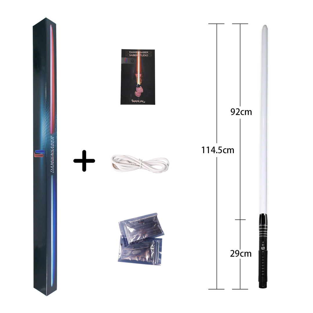 DamienSaber Lightsaber Dual Tone Light Saber Infinite Color Chaging with 34 Sound Fonts Hilt 28.8CM