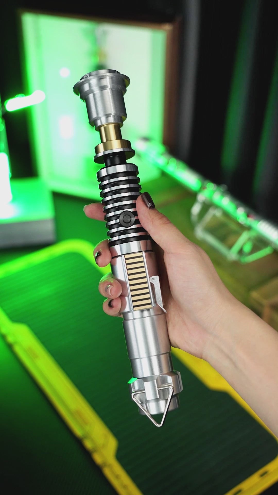 DamienSaber Lightsaber LUKE LSW V2 Eco POGO Core Green Light Saber FX Heavy Dueling Hilt 27.3CM