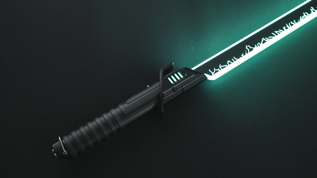 DamienSaber Lightsaber Darksaber Black Sisth Inspired Black Pixel Blade Pogo Core Hilt 32CM